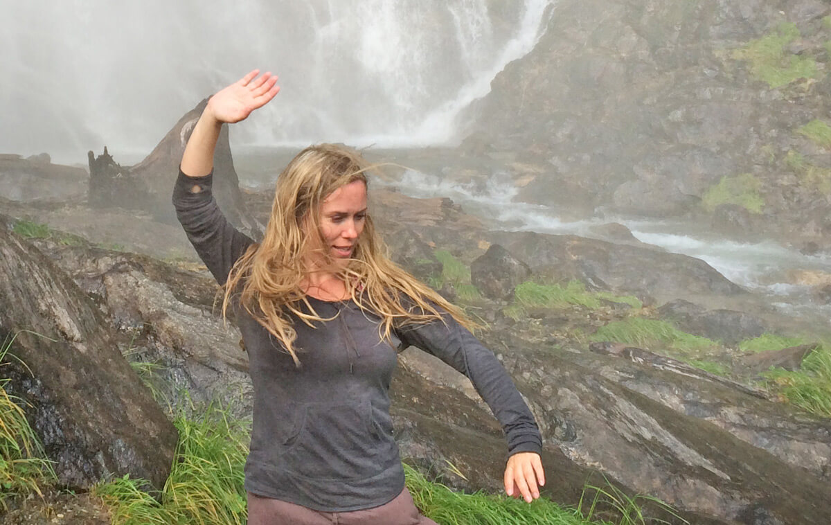 Angela Cooper - Taijiquan at a waterfall