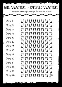 water drinking challenge printable for martial artists