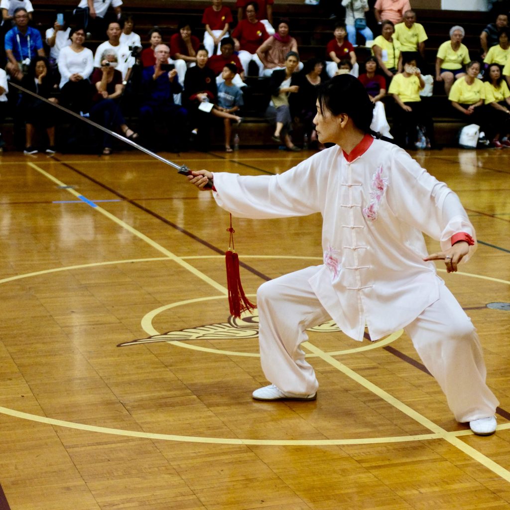 Janet Jin performing Tai Chi sword