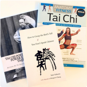 3 books: Tai Chi Posutres, Anatomy of Fitness Tai Chi, How to Grasp the Bird's Tail